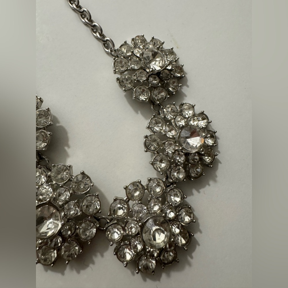 Large Cluster Crystal Rhinestone Statement Bib Ne… - image 5